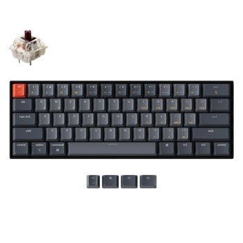 Клавиатура Keychron K12 Hot-Swappable Aluminum 60%, черен, Gateron Brown Switch, RGB LED, USB/Bluetooth | JAR Computers Клавиатура Keychron K12 60% Brown Switch