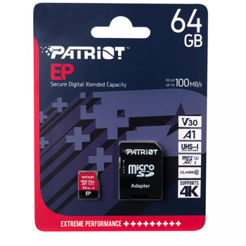 Patriot 64GB microSDXC PEF64GEP31MCX | JAR Computers Patriot 64GB microSDXC PEF64GEP31MCX