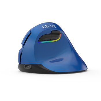 Безжична вертикална мишка DELUX M618mini blue