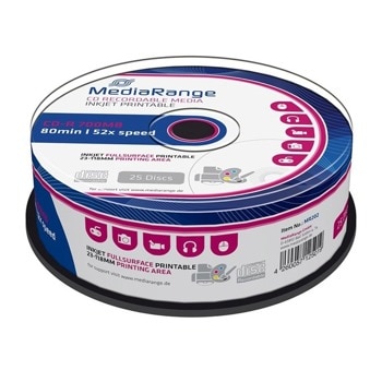 Оптичен носител CD-R, 700MB, MediaRange, 52x, 25бр | JAR Computers MediaRange CD-R 700MB 52x