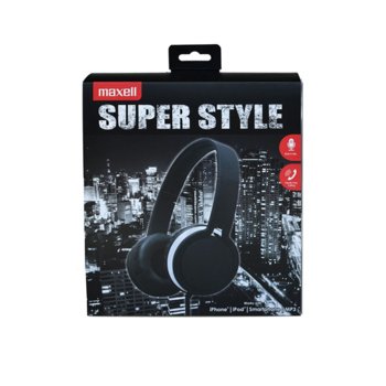 Слушалки MAXELL HP201 SUPER STYLE, микрофон, черни