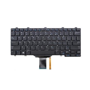 Клавиатура за лаптоп Dell, съвместима със серия Latitude 13 5250 7000 7350, черна, без рамка, с малък ентър, US, с подсветка | JAR Computers Клавиатура за Dell Latitude 13 5250 7000 7350 US