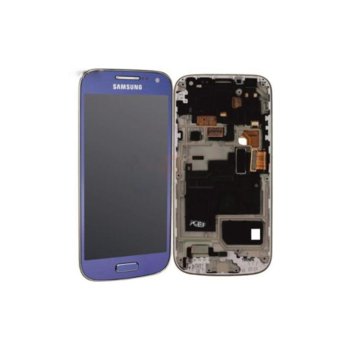 Samsung S4 mini, LCD with touch and frame, blue