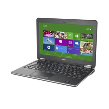 Лаптоп 12.5" (31.75 cm) Dell Latitude E7250 (CA001LE7250EMEA), дву-ядрен Broadwell Intel Core i7-5600U 2.6/3.2GHz, HD LED Display (mDP), 8GB, 256GB SSD, fingerprint, 3x USB3.0, Windows 7 Pro, 1.25 kg, 3г. гаранция | JAR Computers 12.5 Dell Latitude E7250 CA001LE7250EMEA