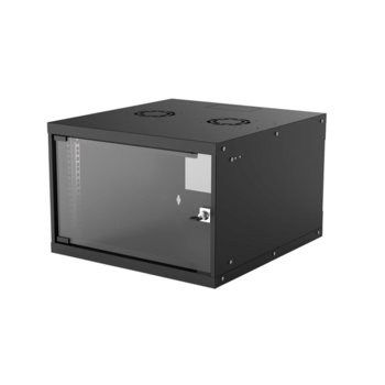 Комуникационен шкаф Intellinet 714785, 19", 6U, 540 x 560 x 353 мм, предна стъклена врата, IP20 защита, черен | JAR Computers Intellinet Basic Wallmount Cabinet 714785