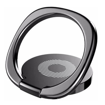 Стойка за телефон Baseus Privity Desktop Ring Holder (SUMQ-01), универсална, залепяща се повърхност, стоманена, черна | JAR Computers Baseus Privity Desktop Ring Holder SUMQ-01
