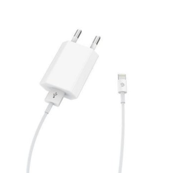 Devia IT5221 220V USB + кабел iOS 2.1A бяло