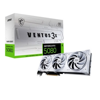 Видео карта Nvidia GF RTX 5080, 16GB, MSI VENTUS 3X White, OC, PCI-E 5.0, GDDR7, 256-bit, DisplayPort, HDMI | JAR Computers MSI GeForce RTX 5080 16G VENTUS 3X OC White