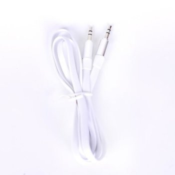 Кабел Royal CABLE-404/1 HQ Flat White, от 1x AUX(м) към 1x AUX(м), 1m, бял. метални конектори | JAR Computers Royal CABLE-404/1 HQ Flat White 21014649