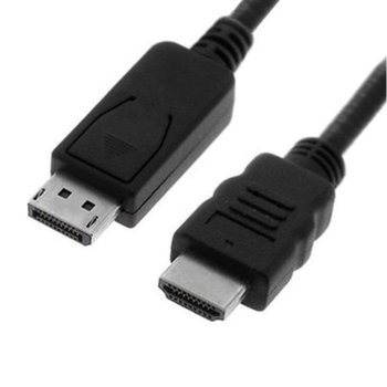 Кабел ROLINE 11.99.5781, DisplayPort(м) към HDMI(м), 2m, черен | JAR Computers ROLINE DisplayPort(м) to HDMI(м) 2m 11.99.5781