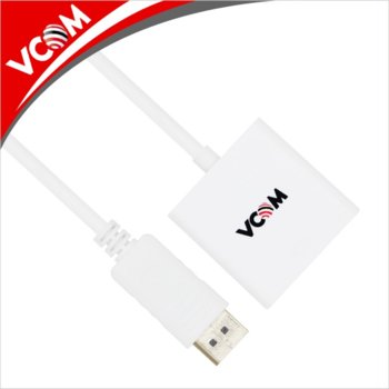 Преходник VCom, от DisplayPort(м) към HDMI(ж), бял | JAR Computers VCom DisplayPort(м) към HDMI(ж) CG601-0.15М