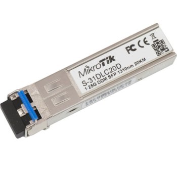SFP модул Mikrotik Dual S-31DLC20D, 1310nm, LC interface, до 20km, single-mode | JAR Computers Mikrotik Dual S-31DLC20D