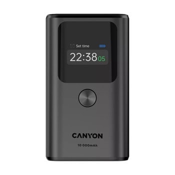Външна батерия /power bank/ Canyon OnPower 130, 10 000mAh, сива, 1x USB-A, 2x USB-C, 30W | JAR Computers Canyon OnPower 130 CNS-CPB130DG
