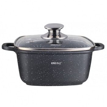 Тенджера Kinghoff KH 1603, вместимост 4.5 л, мраморно покритие, капак, черна | JAR Computers Kinghoff KH 1603