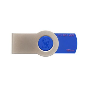 Памет 16GB USB Flash, Kingston DataTraveler 101 G3, USB 3.0, синя | JAR Computers DataTraveler 101 G3 16GB Kingston (Blue)