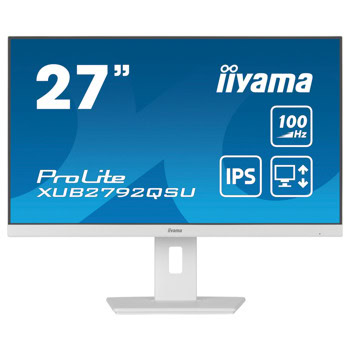 Монитор IIYAMA XUB2792QSU-W6, 27" (68.58 cm), IPS панел, 100Hz, QHD, 0.4ms, 80 000 000:1, 250 cd/m2, DisplayPort, HDMI, USB | JAR Computers IIYAMA XUB2792QSU-W6