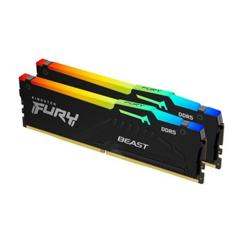 Памет 64GB (2x32GB) DDR5 6400MT/s, Kingston Fury Beast RGB Black, KF564C32BBEAK2-64, 1.4V | JAR Computers Kingston KF564C32BBEAK2-64