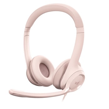 Слушалки Logitech H390, микрофон, 1.9 m кабел, розови | JAR Computers Logitech H390 USB Computer Headset - ROSE