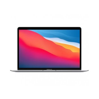 Лаптоп Apple MacBook Air (Z128000HF)(сребрист), осемядрен Apple M1 3.20 GHz, 13.3" (33.78 cm) IPS LED-Backlit Truetone Display, (Thunderbolt 3), 8GB, 512GB SSD, macOS | JAR Computers Apple MacBook Air 8/512GB BG KBD Silver