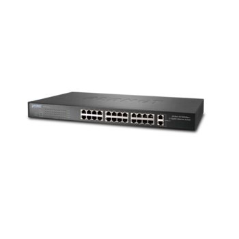 Суич Planet FGSW-2620, 24x 10/100BASE-TX Fast Ethernet ports, 2x 10/100/1000Mbps Gigabit Ethernet ports | JAR Computers Planet FGSW-2620
