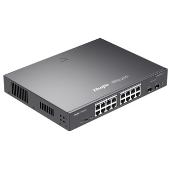 Суич Ruijie RG-ES218GC-P, 1000 Mbps, 18 порта, 16x PoE+, 16x 10/100/1000BASE-T, 2x 1000BASE-X SFP | JAR Computers Суич Ruijie RG-ES218GC-P