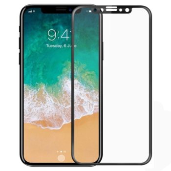Защитно фолио за Apple iPhone X/XS black, 5D, черна рамка | JAR Computers Mocoson Nano Flexible Glass iPhone X/XS black