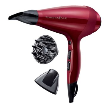 Сешоар Remington AC9096 E51 Silk Dryer, 2400W, дифузер, студена струя, 2 степени на скороста, червен | JAR Computers Remington AC9096 E51 Silk Dryer