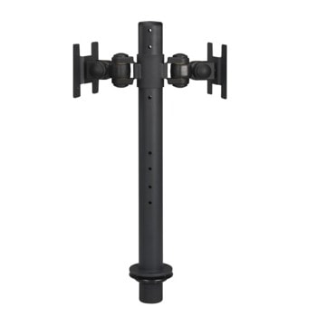 Стойка за монитори, NewStar Flat Screen Desk Mount, за плот, за екрани от 10" до 30", VESA 100x100, регулируема, за 2 монитора, черна | JAR Computers NewStar Flat Screen Desk Mount (grommet)