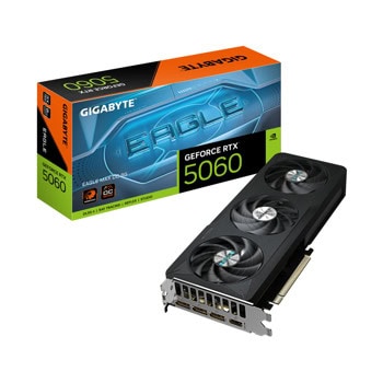 Видео карта Nvidia GF RTX 5060, 8GB, Gigabyte Eagle Max, OC, PCI-E 5.0, GDDR7, 128-bit, DisplayPort, HDMI | JAR Computers Gigabyte GV-N5060EAGLEMAX OC-8GD