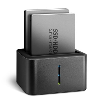 Докинг станция 2.5" (6.35 cm) AXAGON ADSA-D25 за 2x SATA 6Gb/s SSD/HDD, черна | JAR Computers AXAGON ADSA-D25