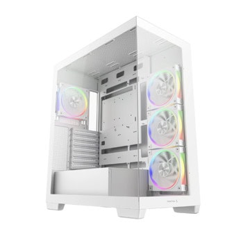 Кутия DeepCool CG580 4F V2, ATX/microATX/Mini-ITX, 1x USB 3.2 Gen 2 Type-C, 4x 120mm ARGB вентилатора, с прозорец, бяла, без захранване | JAR Computers DeepCool CG580 4F V2 WH R-CG580-WHADA4-G-2