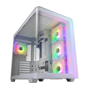 Кутия FSP M580, ATX/microATX/Mini-ITX, 2x USB 3.0, 4x ARGB 120mm вентилатора, с прозорец, бяла, без захранване | JAR Computers FSP M580 White POC0000255