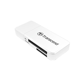 Четец за карти Transcend RDF5, USB 3.1 Gen 1, SDXC/SDHC/microSDXC/microSDHC, бяла | JAR Computers Transcend RDF5 White
