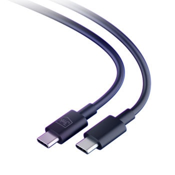 Кабел 3MK Hyper Cable, от USB-C(м) към USB-C(м), 1.2m, 100W, черен | JAR Computers 3MK Hyper Cable USB-C to USB-C Black
