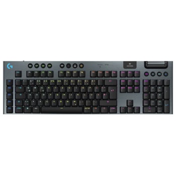 Клавиатура Logitech G915 X LIGHTSPEED Tactile, безжична, геймърска, механична, Tactile суичове, RGB подсветка, US layout, черна, USB, Bluetooth | JAR Computers Logitech G915 X LIGHTSPEED