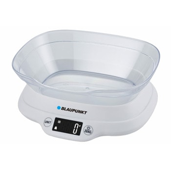Кухненски кантар Blaupunkt FKS501, дигитален, до 5kg, преобразува килограмите във вода или мляко, бял | JAR Computers Кухненски кантар Blaupunkt FKS501