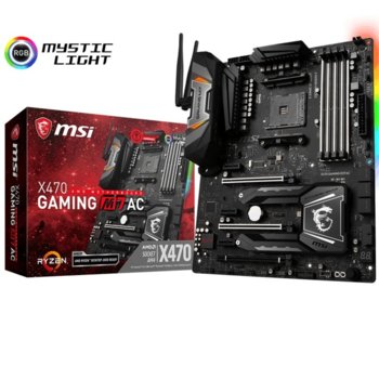 Дънна платка MSI X470 GAMING M7 AC, X470, AM4, DDR4, PCI-E(Type-C)(SLI), 6x SATA 6Gb/s, 3x USB 3.1/6x USB 2.0, Audio 8-Channel(7.1) HD Audio with Audio Boost 4, ATX | JAR Computers MSI X470 GAMING M7 AC