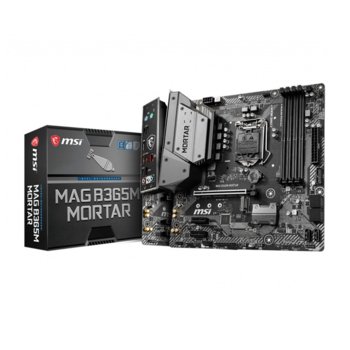Дънна платка MSI MAG B365M MORTAR, B365, LGA1151, DDR4, PCI-E 3.0, (HDMI), 6x SATA 6Gb/s, 1x M.2 Socket, 1x USB Type C, Micro-ATX | JAR Computers MSI MAG B365M MORTAR
