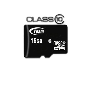 Карта памет 16GB microSDHC, TeamGroup, +SD адаптер, Class10 image