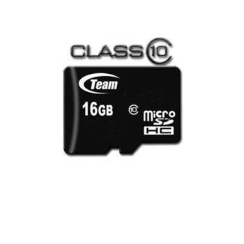 Карта памет 16GB microSDHC, TeamGroup, +SD адаптер, Class10 | JAR Computers 16GB microSDHC TeamGroup class 10