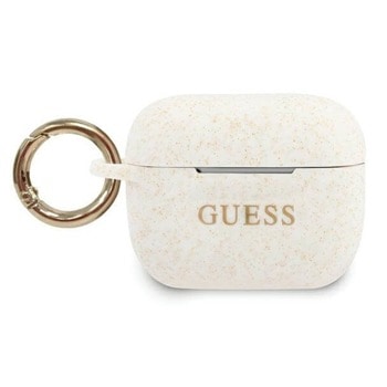 Защитен калъф Guess Silicone Glitter за Apple Airpods Pro, бял | JAR Computers Guess Silicone Glitter GUACAPSILGLWH