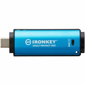Памет 64GB USB Flash Drive, Kingston IronKey Vault IKVP50C/64GB, USB-C, синя | JAR Computers Kingston 64GB USB-C IronKey Vault Privacy 50C AES-