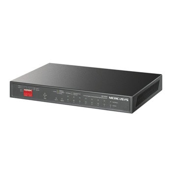 Суич Mercusys MS110GMP, 1000Mbps, 10 порта, 8x 10/100/1000Mbps RJ-45 PoE, 2x 1000Mbps RJ-45 | JAR Computers Mercusys MS110GMP