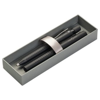 Химикалка и писалка Faber-Castell M Grip 2011, син цвят на писане, черни | JAR Computers Faber-Castell Писалка и химикал Grip 2011 M черни