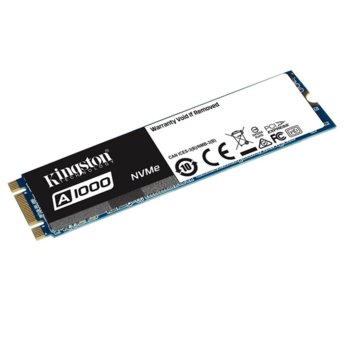Памет SSD 960GB Kingston A1000, NVMe, M.2 (2280), скорост на четене 1500MB/s, скорост на запис 1000MB/s | JAR Computers Kingston A1000 960GB (SA1000M8/960G)