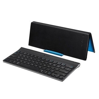 Клавиатура Logitech Tablet Keyboard (920-003295), съвместима с Apple iPad, безжична, стойка, черна image