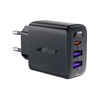 Зарядно устройство Acefast A57, от контакт към 1x USB-C(ж), 2x USB-A(ж), 20V/1.75A, черно, 35W, QC 4+ | JAR Computers Acefast A57 Black