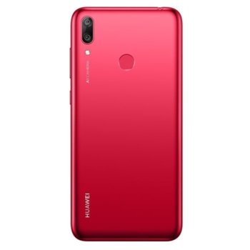 Huawei Y7 2019 Coral Red + Silicon Protective Case