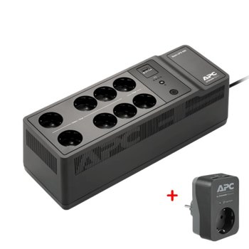 UPS APC BE650G2-GR в комплект с разклонител APC Essential SurgeArrest 1, 650VA/400W, Line Interactive | JAR Computers APC BE650G2-GR AND PME1WU2B-GR