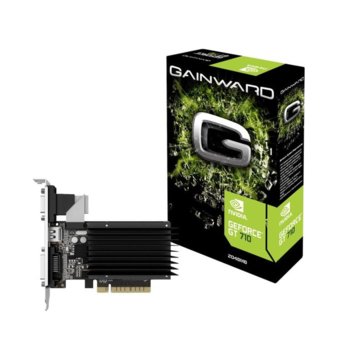 Видео карта Nvidia GF GT 710, 2GB, Gainward SilentFX, PCI-E 2.0, DDR3, 64 bit, HDMI, DVI, D-Sub | JAR Computers Gainward GeForce GT 710 2GB SilentFX